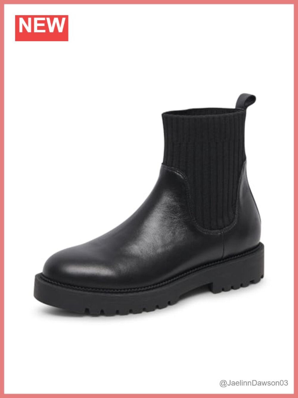 Waterproof Leather Pull-On Block Heel Ankle Bootie